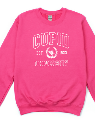 Gemelli's, "Cupid University" Valentines Hot Pink Sweatshirt