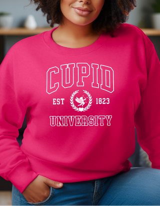 Gemelli's, "Cupid University" Valentines Hot Pink Sweatshirt