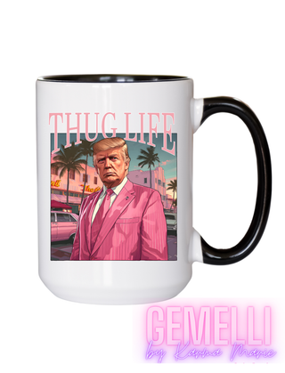 Thug Life Trump Ceramic Coffee Cup, humorous political mug, perfect for coffee lovers, fun gift for Trump supporters (Copy)