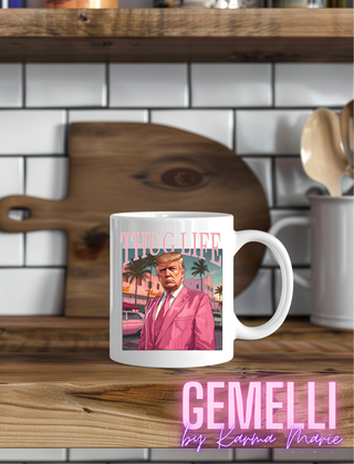 Thug Life Trump Ceramic Coffee Cup, humorous political mug, perfect for coffee lovers, fun gift for Trump supporters (Copy)