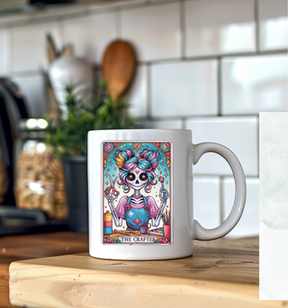 Crafter Day of the Dead Ceramic Coffee Mug, Colorful Crafters Mug for Enjoying Your Favorite Drinks, Unique Gift for Craft Lovers