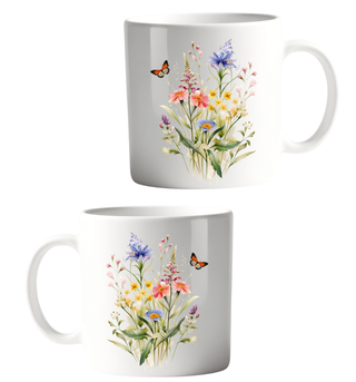 Bright Wild Flowers Coffee Cup, Vibrant Flower Print for Enjoying Hot Beverages, Great Gift for Birthdays or Mother's Day