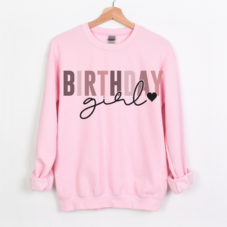Gemell's "Birthday Girl" Women's Pink Crewneck Sweatshirt