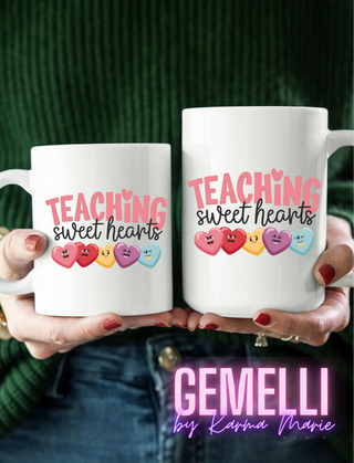 Ceramic Coffee Mug , Adorable Teacher Gift for Valentine's Day, Teaching Sweethearts, Thoughtful Present for Educators