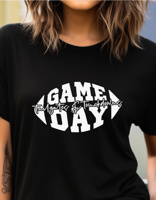 Gemelli's, Football "Game Day" Women's Black Crewneck Sweatshirt