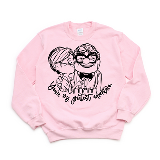 Gemelli's "You Are My Greatest Adventure" Valentine's Day Pink Women's Crewneck Sweatshirt