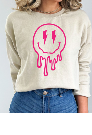 Gemelli Women's, "Melting Smiley Face Sweatshirt"